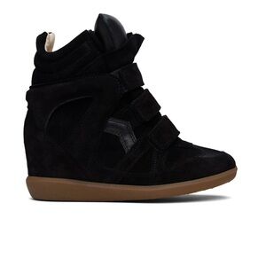 Isabel Marant Black Wedge Sneakers